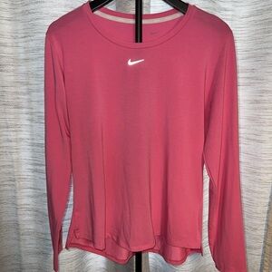 Nike Women's Pink Long Sleeve Dri-Fit Tee T-shirt Large